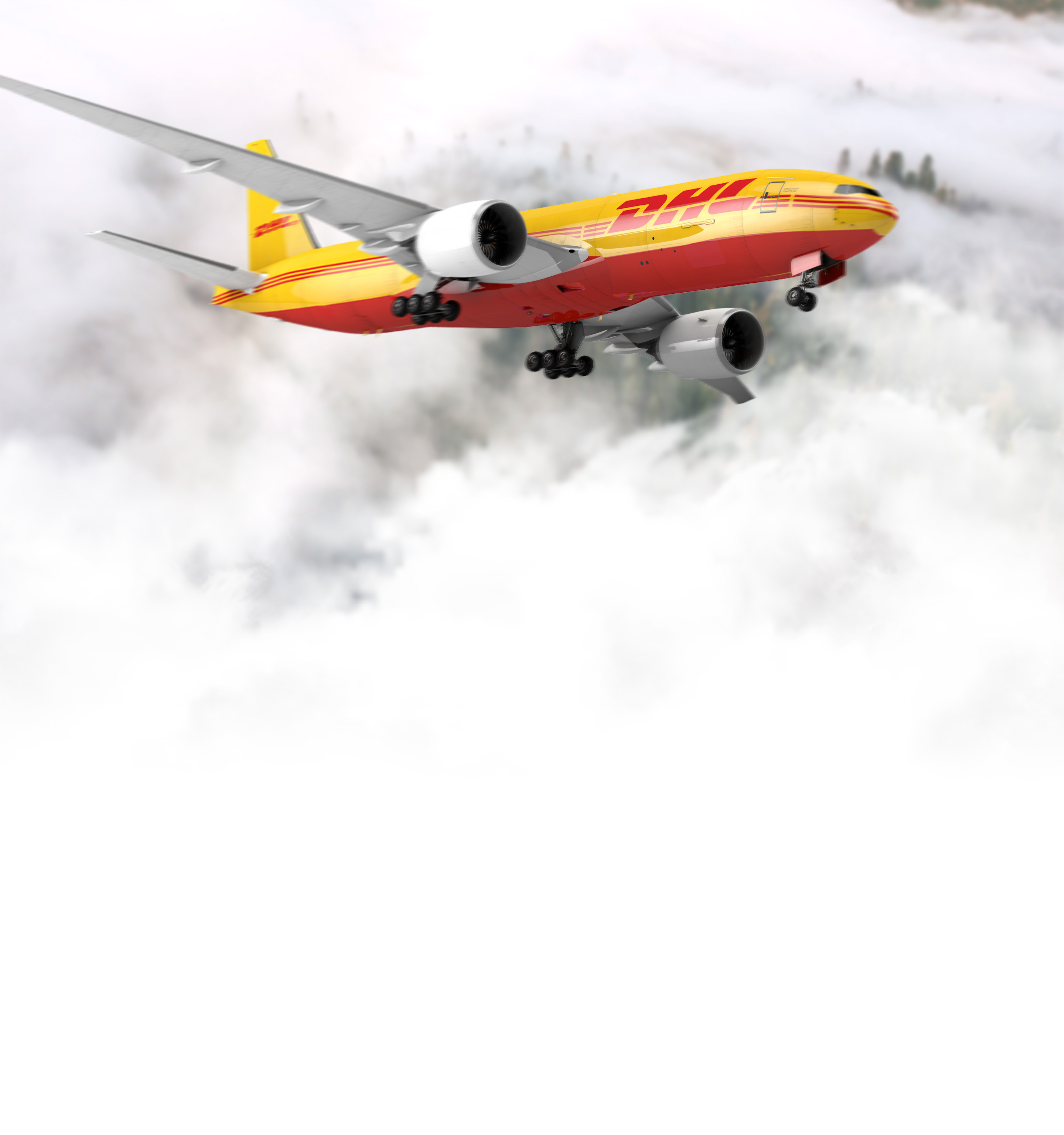 Kalitta Air plane flying in the clouds
