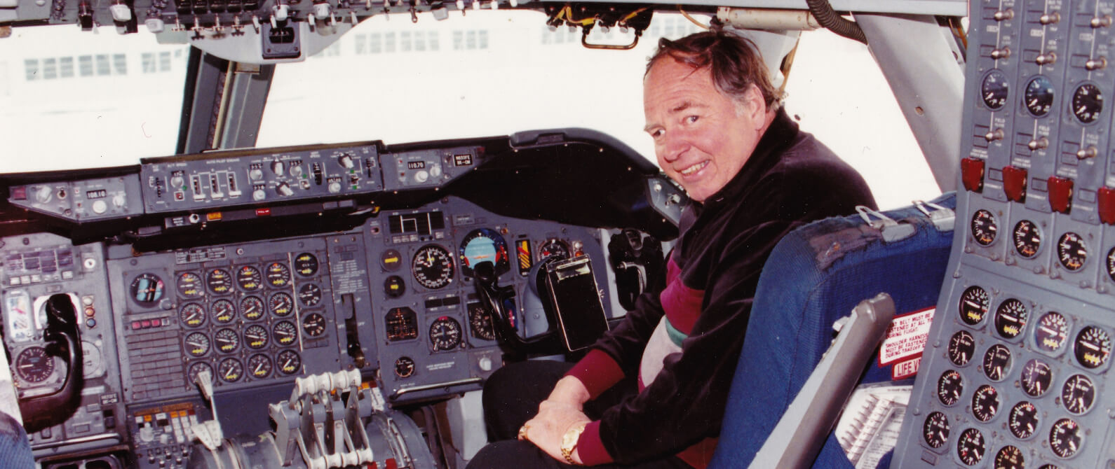 Connie Kalitta in plane cockpit
