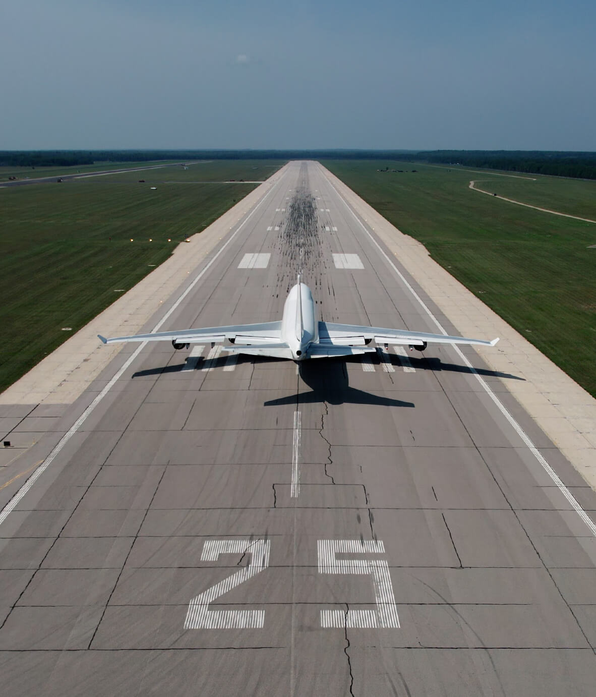Kalitta Air plane taking off from runway.